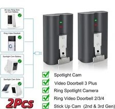 2 x Genuine Battery V4 For Ring Battery Doorbell Plus/Pro, Video Doorbell 2/3/4