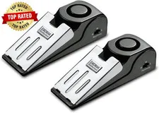 Door Stop Alarm with 120DB Siren Door Stop for Home & Travel (Black) (Pack of 2)