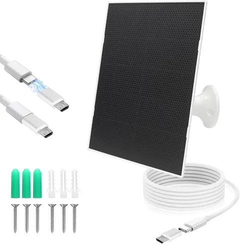 4W Waterproof Solar Panel Charger for Outdoor Security Cameras - 22% Efficiency