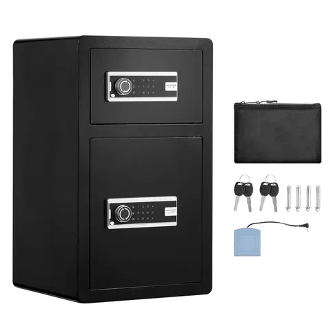 5-Bolt Steel Safe Box 4.5cu.ft Key Password Adjustable Dividers