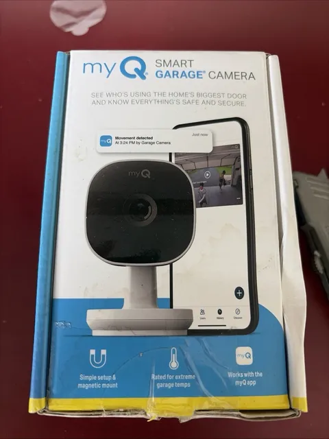 MyQ Smart Garage HD 1080p Indoor Wi-Fi Security Camera - White New Open Box