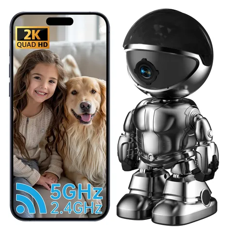 Indoor Camera Robot, 2k 5g/2.4ghz WiFi Pet Robot Cam with Phone App EseeCloud...