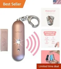 Compact Rose Gold Keychain Safety Alarm: Loud Siren & Emergency Strobe