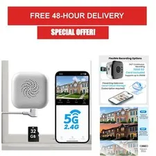 2K Window Camera with 32GB Card, WiFi Indoor Security Camera