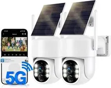 Solar Security Cameras Wireless Outdoor, 5G/2.4GHz WiFi Outdoor Security Came...