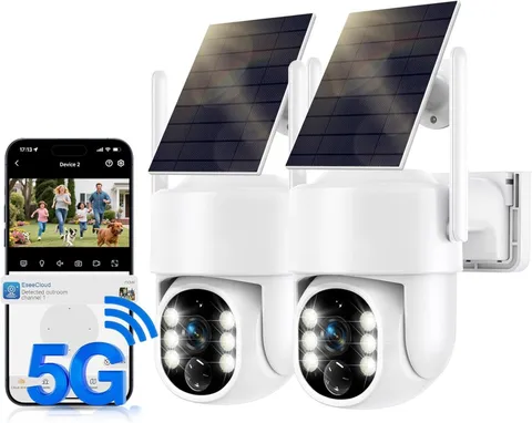 Solar Security Cameras Wireless Outdoor, 5G/2.4GHz WiFi Outdoor Security Came...
