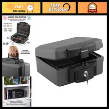 Fireproof Waterproof Safe Lock Box - Portable Security Case for Money & Passport