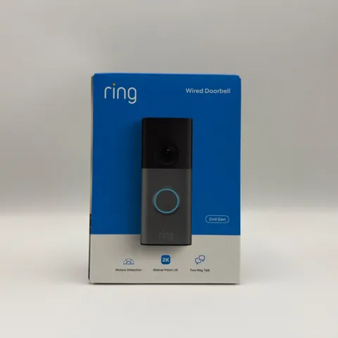 Ring Wired Doorbell 2nd Gen 2K Video Doorbell Factory Sealed New Speckled Gray