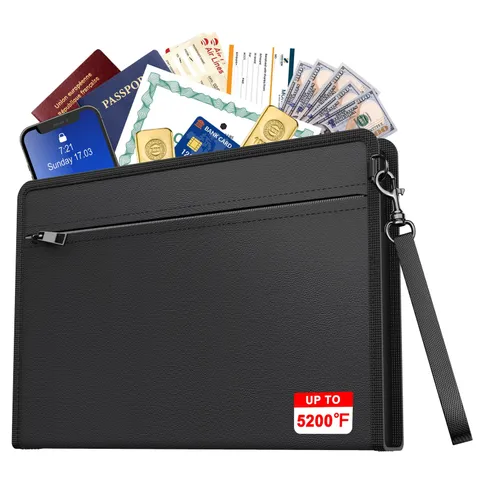 5200℉ Fireproof Document Bag,13.5”x 9.6” Upgraded Material