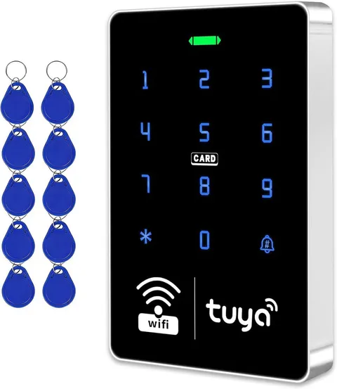 LIBO Tuya Smart Access Control Keypad with 10 IC Key Fobs | IP68 Weatherproof Ke