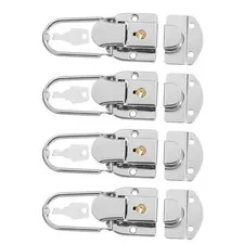 4Pcs Small Metal Suitcase Latches with Keys Secure Toggle Lock for Wooden Boxes