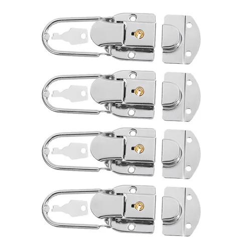 4Pcs Small Metal Suitcase Latches with Keys Secure Toggle Lock for Wooden Boxes
