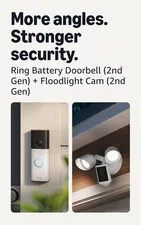 Battery Doorbell (Newest Model), Speckled White with Floodlight Cam, Wired (Newe