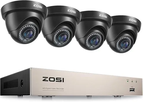 ZOSI 1080p 8CH CCTV DVR System 4 Cameras Human Detection