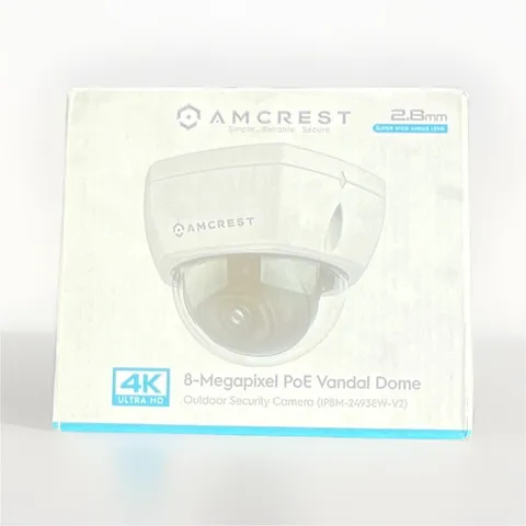 Amcrest IP8M-2493EW-V2 4K 8MP PoE Outdoor Vandal Dome Camera IR Night