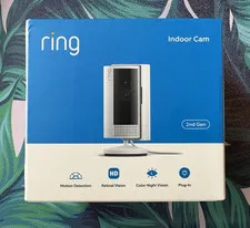 Ring Indoor Cam (2nd Gen) HD Wi-Fi Plug-In Motion Color Night Vision White