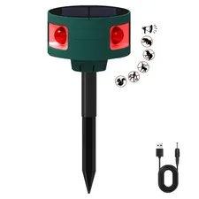 Solar Outdoor Motion Sensor Alarm: 129db Motion Detector Alarm Light, 360°Inf...