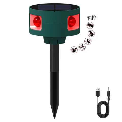 Solar Outdoor Motion Sensor Alarm: 129db Motion Detector Alarm Light, 360°Inf...
