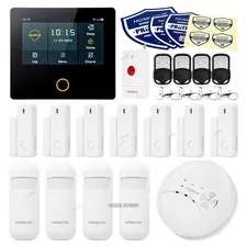 HOMSECUR Wireless WIFI 4G LCD Home Security 4.3" Alarm System with Panic Button