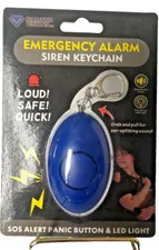 Diamond Visions Emergency Alarm Siren Keychain SOS Alert Panic Button Led Light