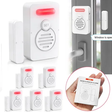 Personal Door Sensor Alarm Low/Loud 50 to 90 dB Voice Window Burglar Alert 6Pack