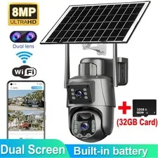 Camaras De Seguridad Para Exterior Solar WIFI Inalambrica Con Vision Nocturna HD