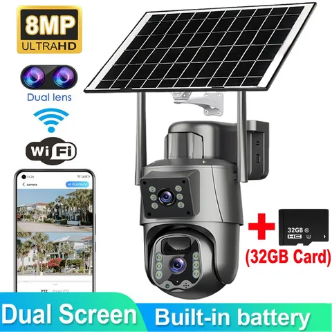 Camaras De Seguridad Para Exterior Solar WIFI Inalambrica Con Vision Nocturna HD