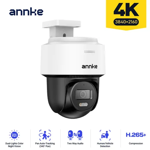 ANNKE 4K PoE Security IP Camera 8MP PT Color Night Vision Two Way Audio H.265+