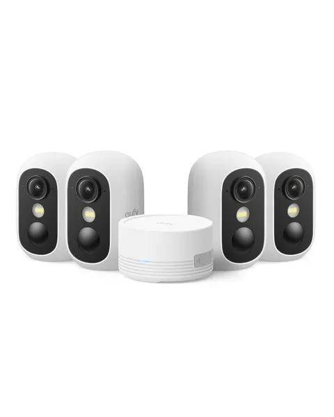 eufy Security eufyCam C35 4-Cam Kit, Wireless Indoor/Outdoor White