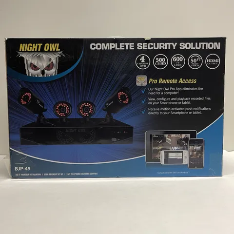 Night Owl 4 Ch Video Security Camera System Night Vision Works W/ Smart Phone!