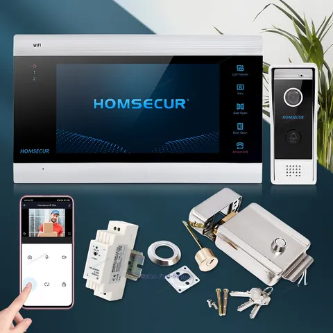 HOMSECUR 7" WIFI Video&Audio Home Intercom Electric Lock with Keys Included