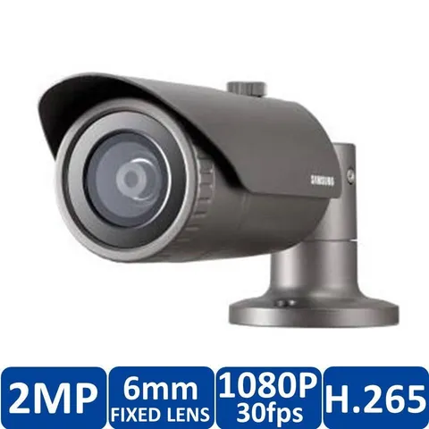 Wisenet Samsung QNO-6030RP Security Network Color Camera 2MP 6mm IR Bullet NEW!