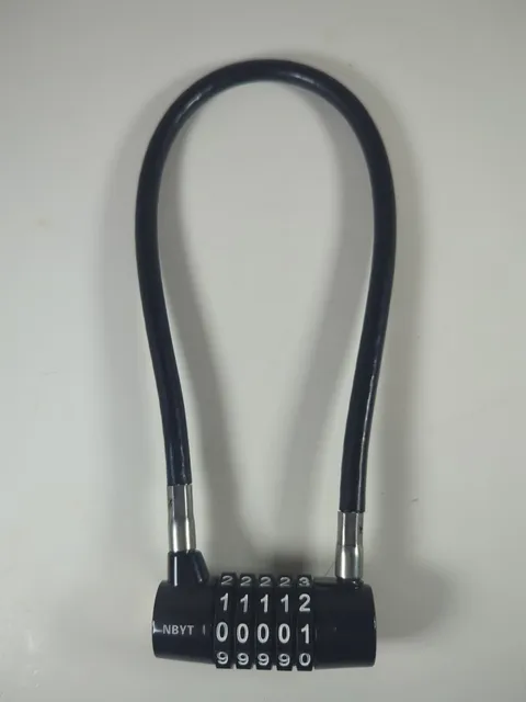 NBYT Cable Lock 5 Digit Combination 15"L 5/16" diameter Padlock Long Cable