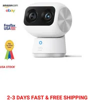 4K Indoor Camera with AI Auto-Tracking and Dual Lenses, Pet Baby Senior Monitor