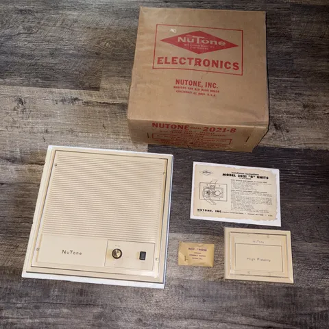 Vintage NuTone Intercom speaker N-2021-B/Opened Box/ NEW/ White & Gold