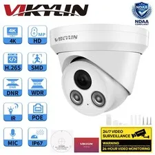 VIKYLIN 4K 8MP POE Security IP Camera Cam Outdoor Motion Detection Night Vision