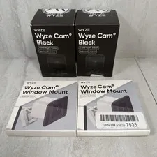 ✅ Wyze Cam v3 Indoor/Outdoor Wifi 1080pCamera Black・2-Pack W/Window Mounts,✅