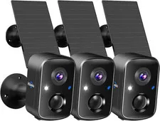 Security Cameras Wireless Outdoor, 3Pcs Solar Powered 3K 4MP Surveillance Wifi C