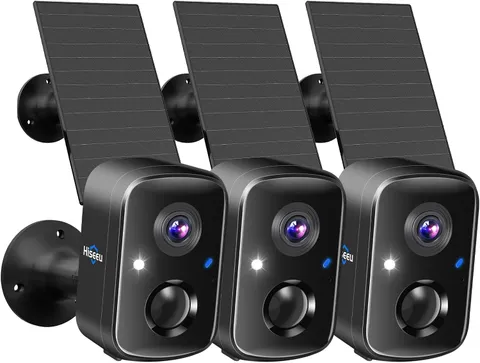 Security Cameras Wireless Outdoor, 3Pcs Solar Powered 3K 4MP Surveillance Wifi C
