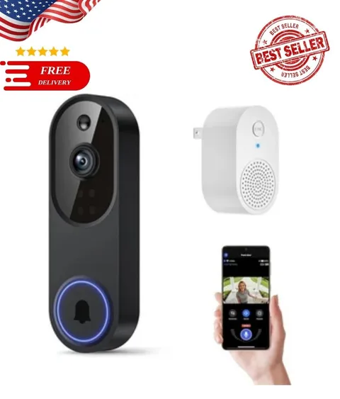 Video Doorbell 1080p HD Camera WI-FI Night Vision Motion Detection Wireless