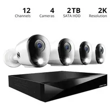 Night Ow12-Channel 2K Wired DVR Security Camera System with 2 TB Hard Drive and