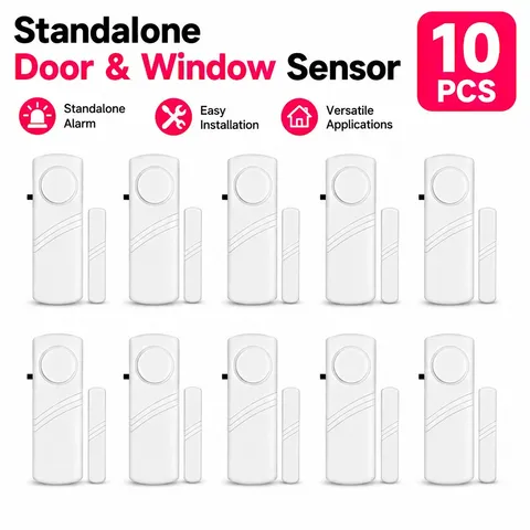 Wireless Window Door Detector Burglar Alarm System Magnetic Sensor for 10PCS