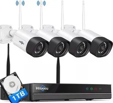 Hiseeu 5MP WIFI 8CH IP 2K NVR Outdoor Wireless Security Camera System CCTV Audio