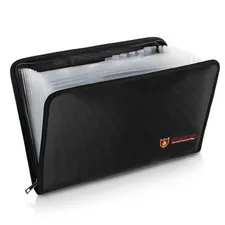 Portable Fireproof Water Resistant Document Bag Large Capacity Money File Folder