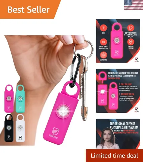Emergency Keychain Alarm - Magenta Siren with Touch Control, Police Approved