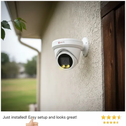 12MP Outdoor PoE  Camera with Smart Color Night Vision & Human Detection