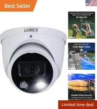 Outdoor 4K  Add-On Metal Dome Security Camera | NVR Add-On | Smart Motion Det...