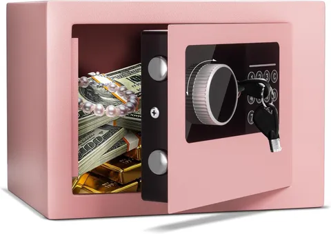Digital Electronic Money Safe, Steel Security Lock Box with Keypad, Office Hotel