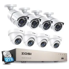 ZOSI 8CH 1080P Security Camera System 5MP Lite CCTV DVR Kit 1/2TB HDD Outdoor