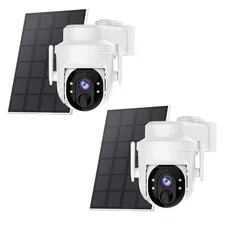 2PK Solar Battery Powered Wireless Security Camera System WiFi IP Outdoor Home